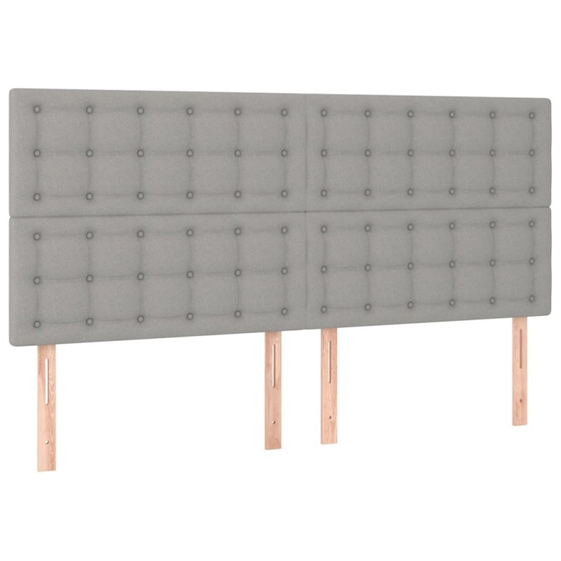 vidaXL Κεφαλάρι Ανοιχτό Γκρι 180x5x118/128 εκ. Ύφασμα