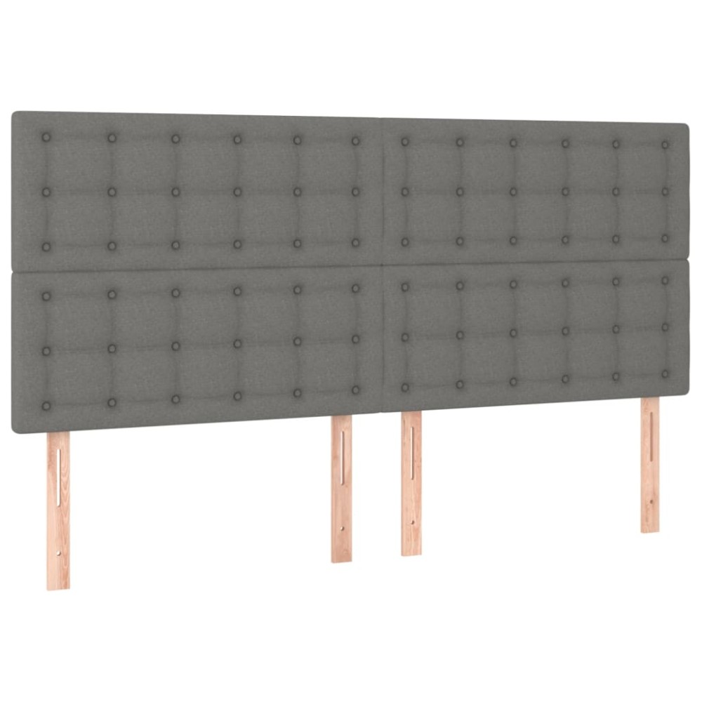 vidaXL Κεφαλάρι Κρεβατιού Σκούρο Γκρι 180x5x118/128 εκ. Ύφασμα