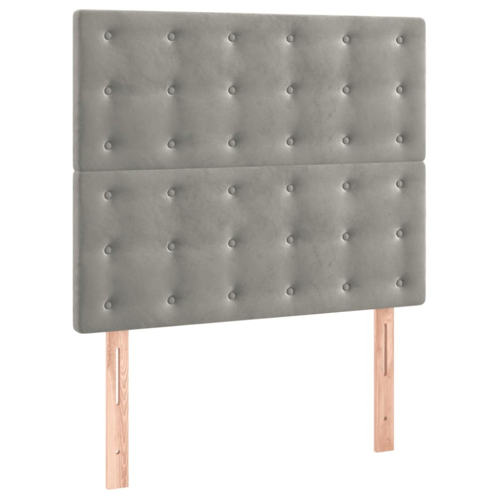 vidaXL Κεφαλάρι Ανοιχτό Γκρι 90x5x118/128 εκ. Βελούδο