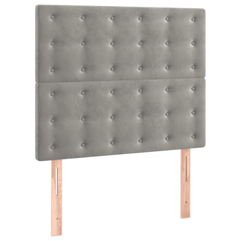 vidaXL Κεφαλάρι Ανοιχτό Γκρι 90x5x118/128 εκ. Βελούδο