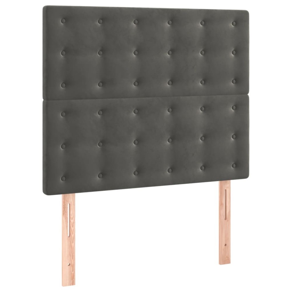 vidaXL Κεφαλάρι Σκούρο Γκρι Βελούδινο 100x5x118/128 εκ.