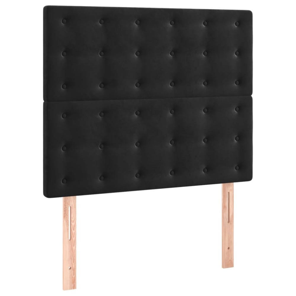 vidaXL Κεφαλάρι Μαύρο Βελούδινο 100x5x118/128 εκ.