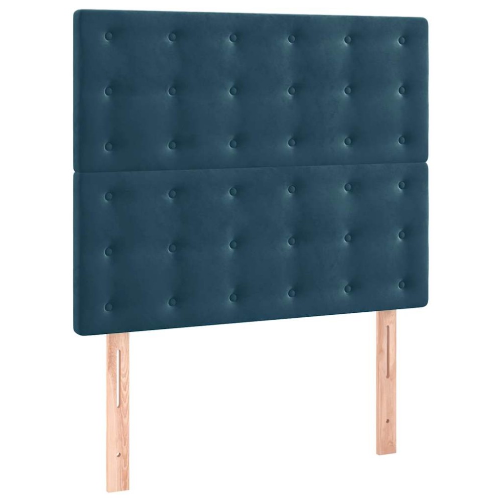 vidaXL Κεφαλάρι Σκούρο Μπλε Βελούδινο 100x5x118/128 εκ.