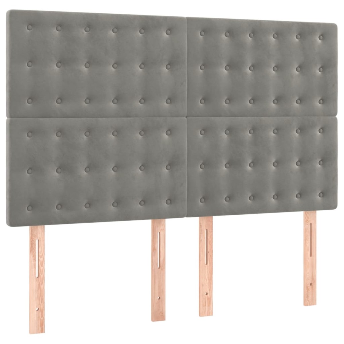 vidaXL Κεφαλάρια Κρεβατιού 4 τεμ. Αν. Γκρι 72x5x78/88 εκ. Βελούδινα