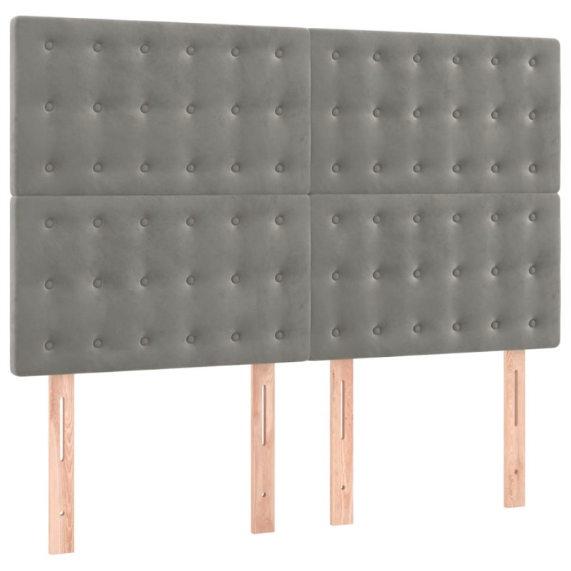 vidaXL Κεφαλάρι Ανοιχτό Γκρι Βελούδο 144x5x118/128 εκ.
