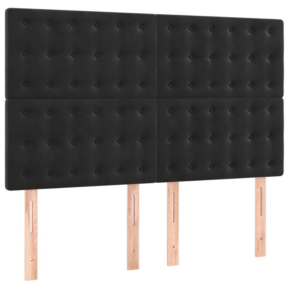 vidaXL Κεφαλάρι Μαύρο Βελούδινο 144x5x118/128 εκ.