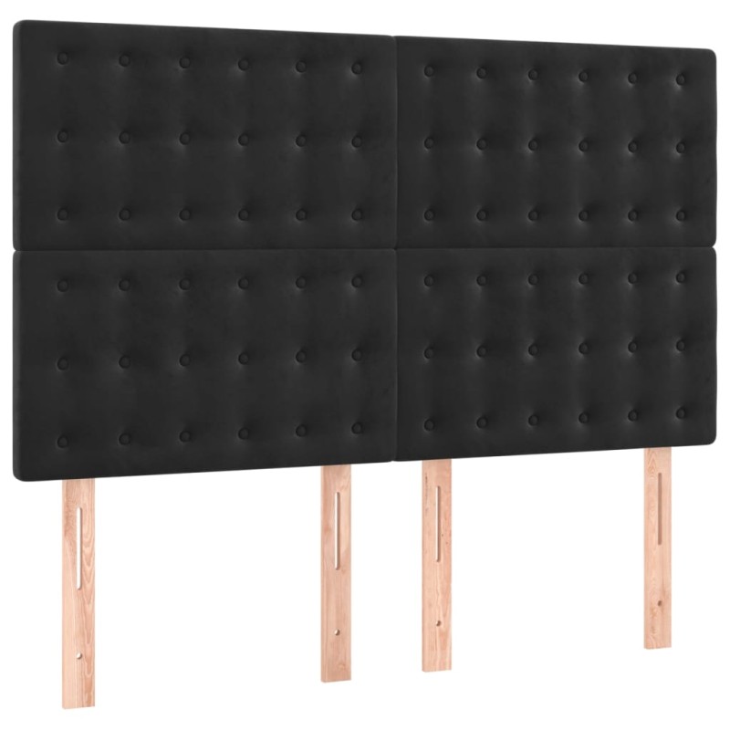 vidaXL Κεφαλάρι Μαύρο Βελούδινο 144x5x118/128 εκ.