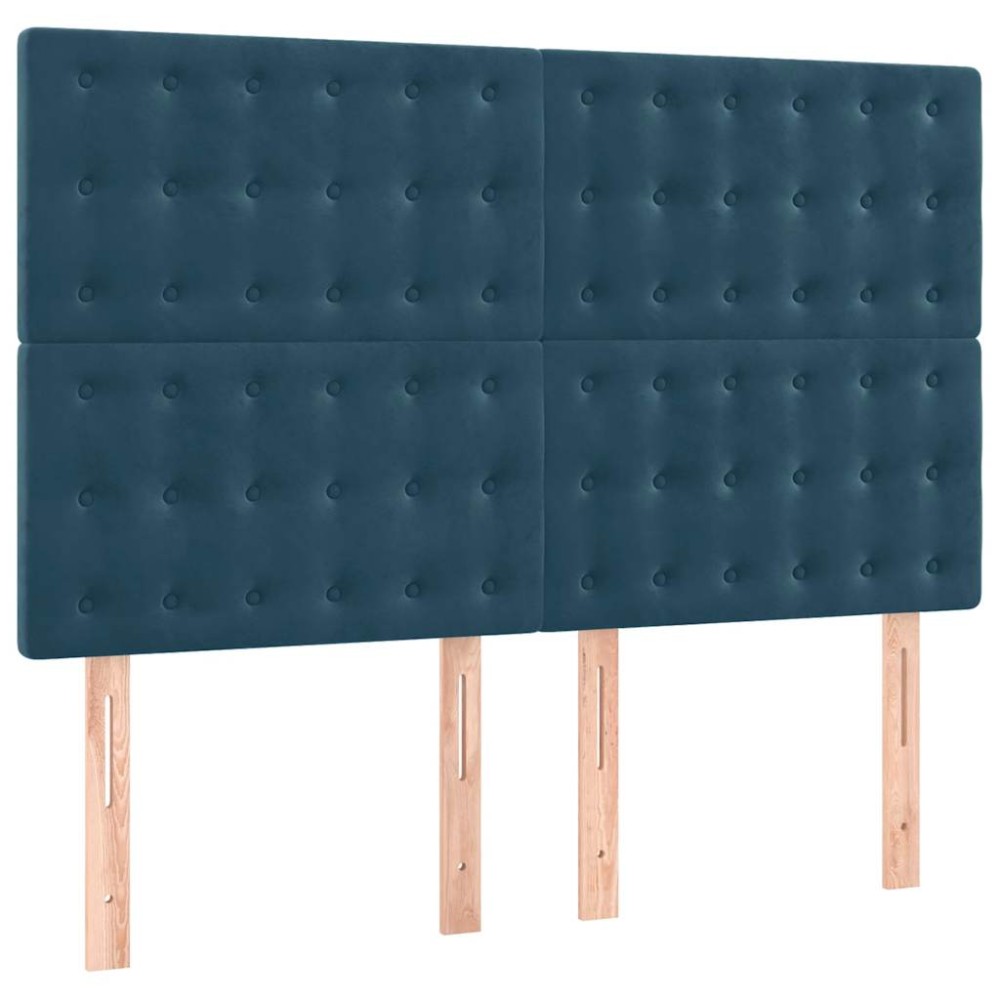 vidaXL Κεφαλάρι Σκούρο Μπλε Βελούδινο 144x5x118/128 εκ.