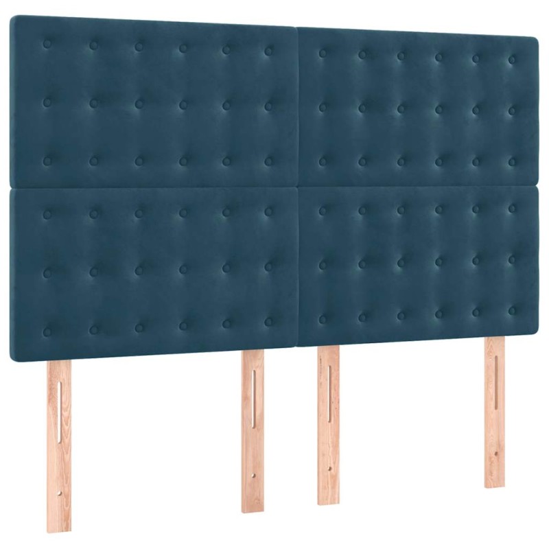 vidaXL Κεφαλάρι Σκούρο Μπλε Βελούδινο 144x5x118/128 εκ.