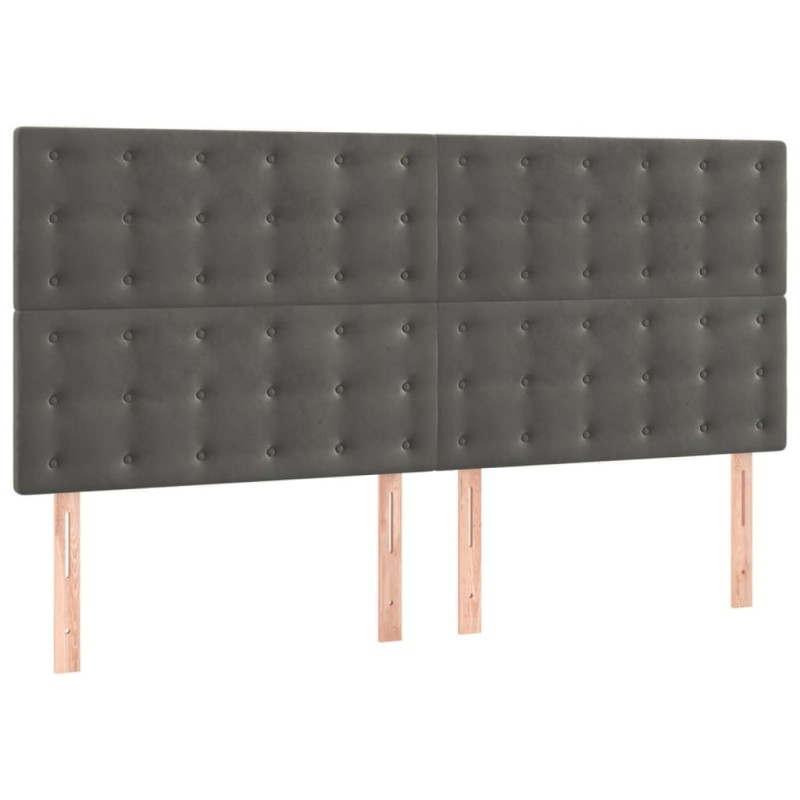 vidaXL Κεφαλάρι Σκούρο Γκρι Βελούδινο 160x5x118/128 εκ.