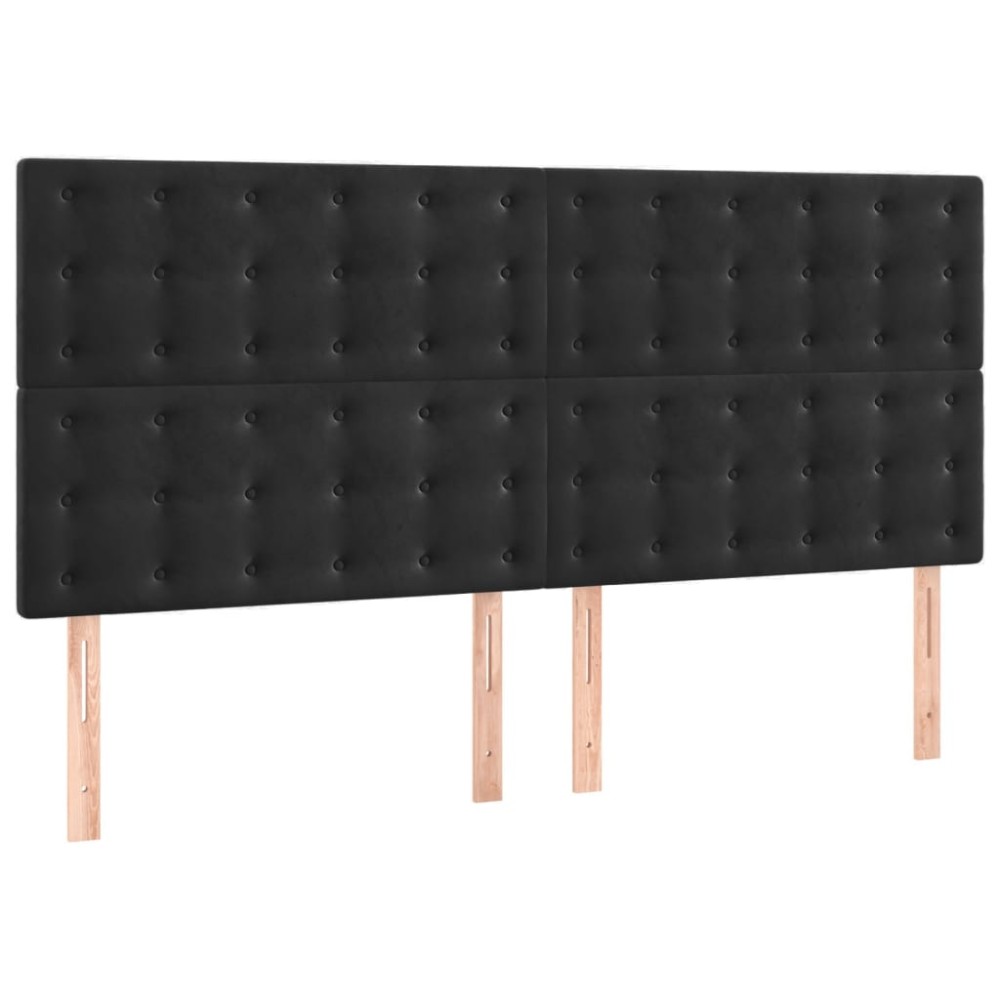 vidaXL Κεφαλάρι Μαύρο Βελούδινο 160x5x118/128 εκ.