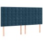 vidaXL Κεφαλάρια Κρεβατιού 4 τεμ. Σκ. Μπλε 80 x 5 x 78/88εκ. Βελούδινο