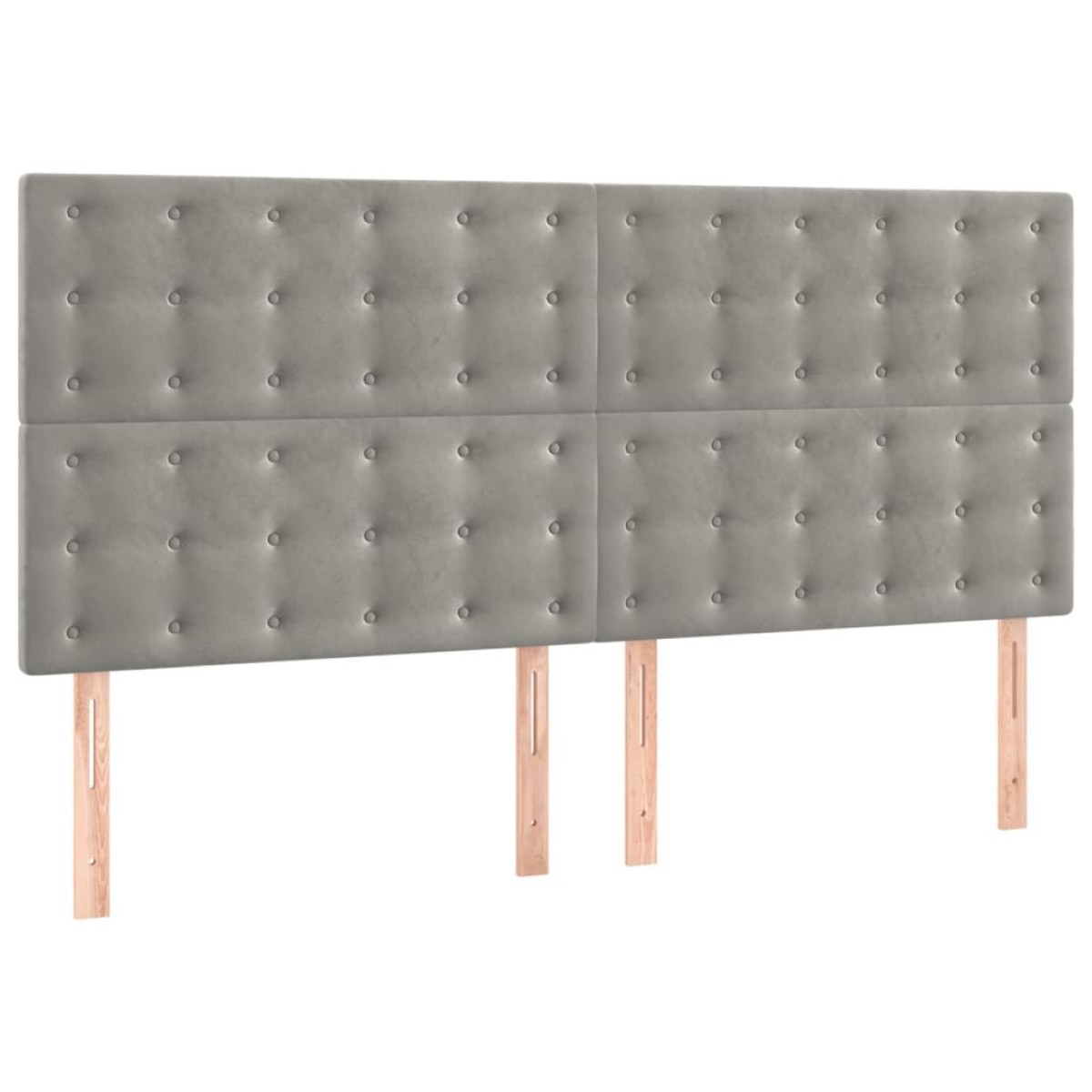 vidaXL Κεφαλάρια Κρεβατιού 4 τεμ. Αν. Γκρι 90x5x78/88 εκ. Βελούδινο