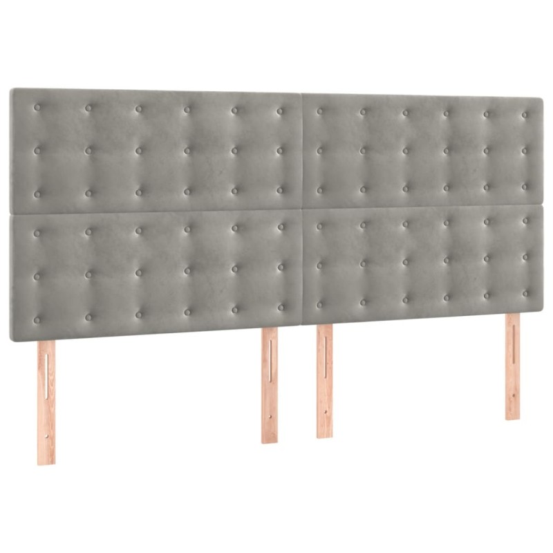 vidaXL Κεφαλάρι Ανοιχτό Γκρι 180x5x118/128 εκ. Βελούδο