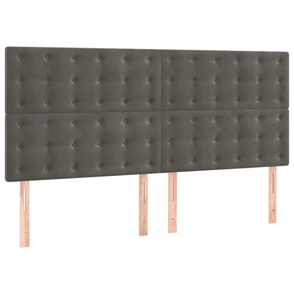 vidaXL Κεφαλάρι Σκούρο Γκρι Βελούδινο 180x5x118/128 εκ.