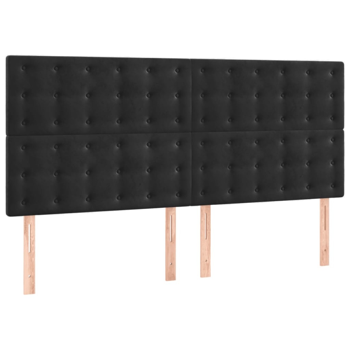vidaXL Κεφαλάρια Κρεβατιού 4 τεμ. Μαύρο 90x5x78/88 εκ. Βελούδινο