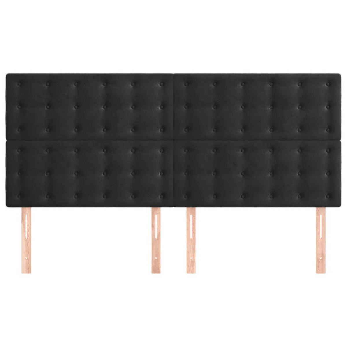 vidaXL Κεφαλάρια Κρεβατιού 4 τεμ. Μαύρο 90x5x78/88 εκ. Βελούδινο