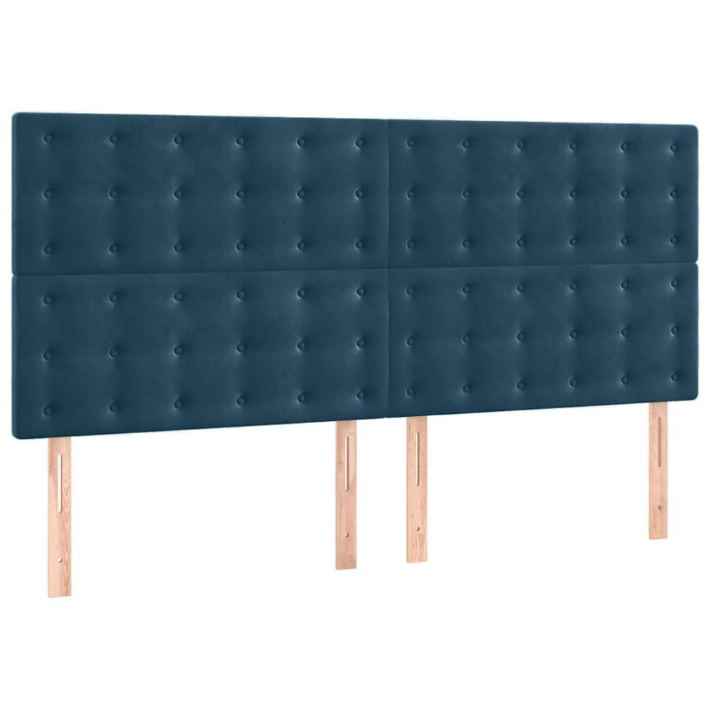 vidaXL Κεφαλάρι Σκούρο Μπλε Βελούδινο 180x5x118/128 εκ.