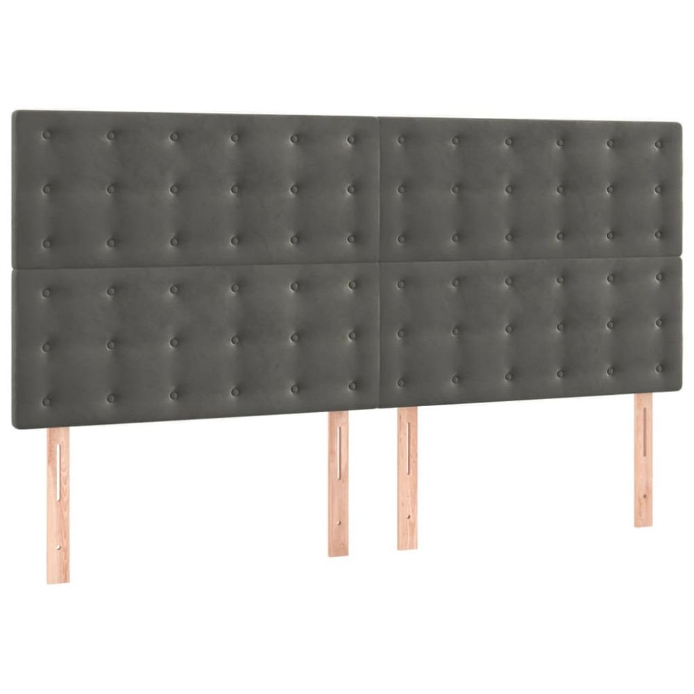 vidaXL Κεφαλάρι Σκούρο Γκρι Βελούδινο 200x5x118/128 εκ.