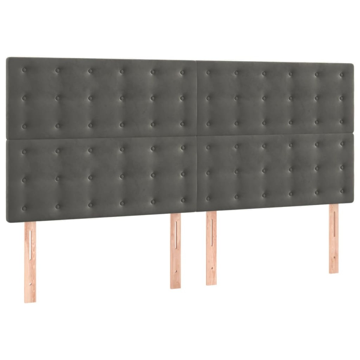 vidaXL Κεφαλάρια Κρεβατιού 4 τεμ.Σκούρο Γκρι 100x5x78/88 εκ. Βελούδινο