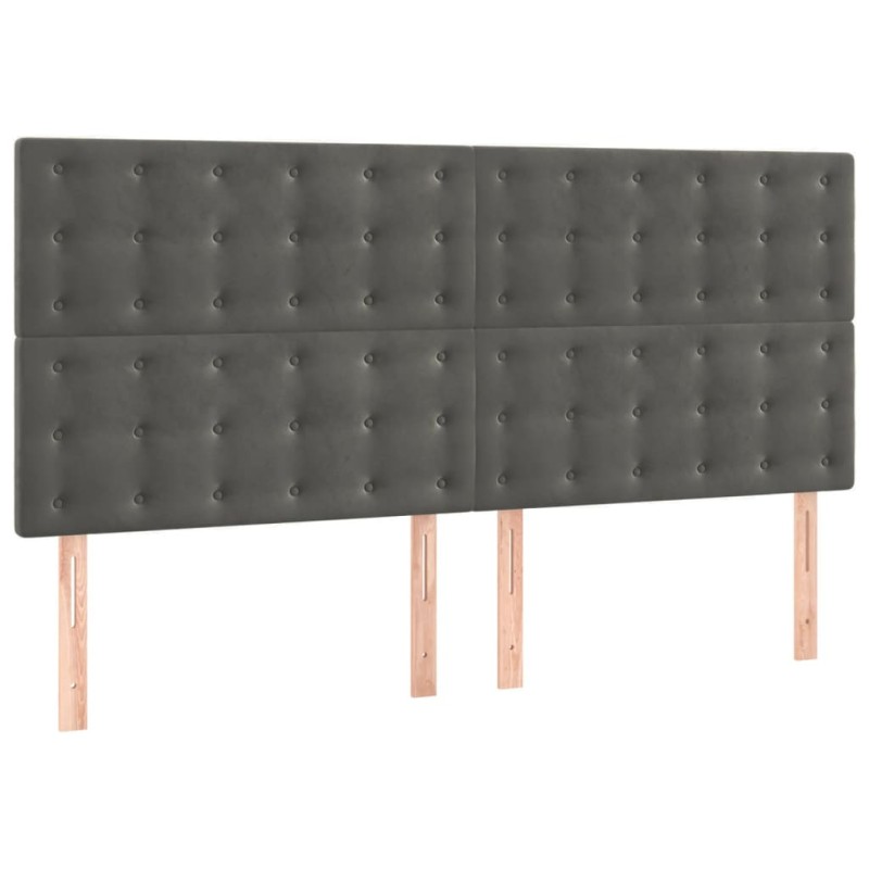 vidaXL Κεφαλάρι Σκούρο Γκρι Βελούδινο 200x5x118/128 εκ.