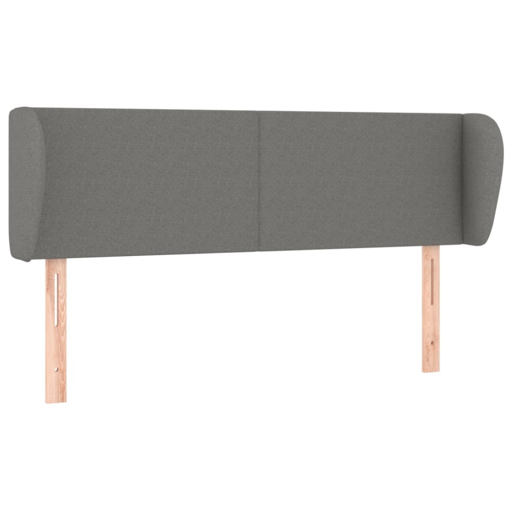 vidaXL Κεφαλάρι με Πτερύγια Σκούρο Γκρι 147 x 23 x 78/88εκ. Υφασμάτινο