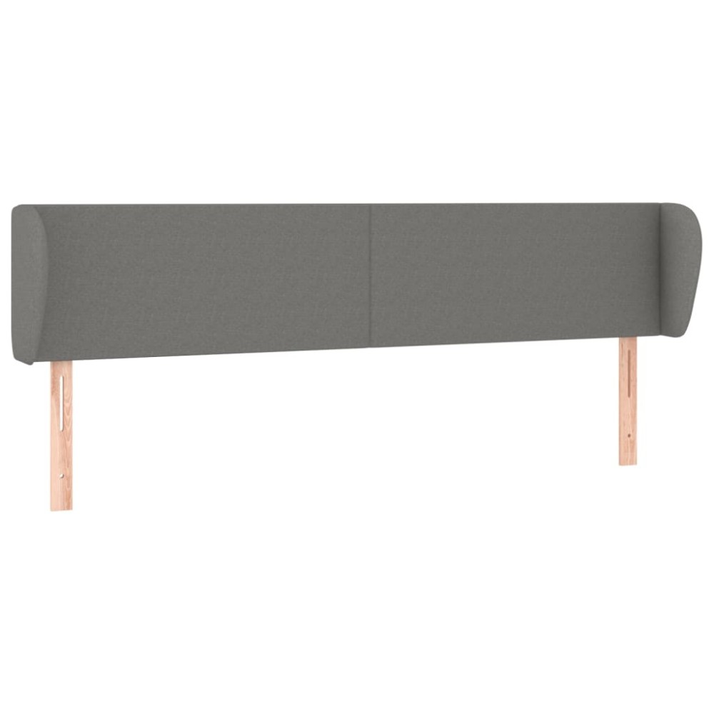 vidaXL Κεφαλάρι με Πτερύγια Σκούρο Γκρι 163 x 23 x 78/88εκ. Υφασμάτινο