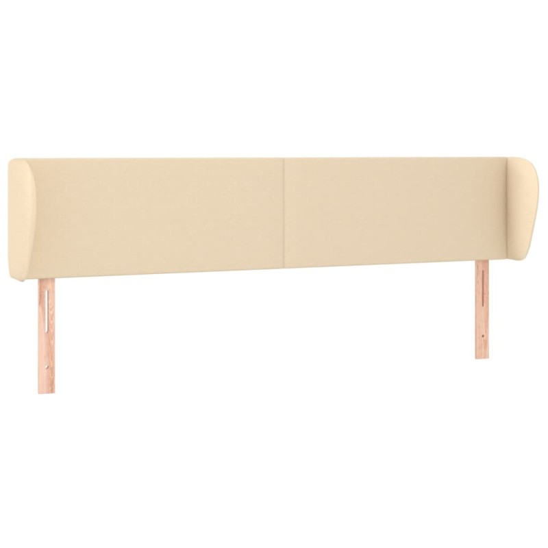vidaXL Κεφαλάρι με Πτερύγια Κρεμ 203 x 23 x 78/88 εκ. Υφασμάτινο