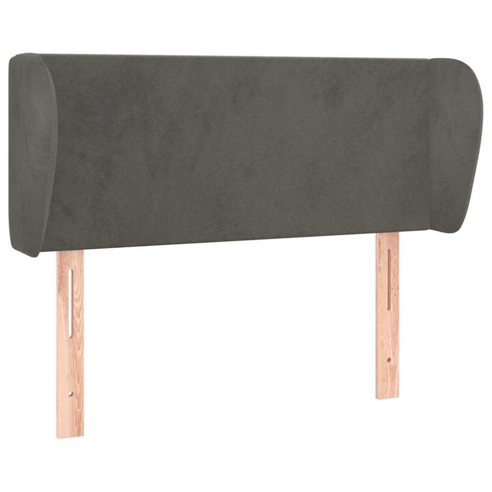 vidaXL Κεφαλάρι με Πτερύγια Σκούρο Γκρι 83x23x78/88 εκ. Βελούδινο