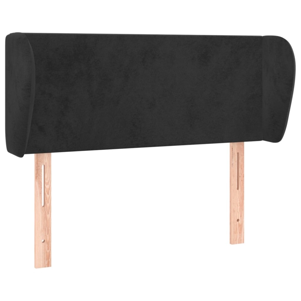 vidaXL Κεφαλάρι με Πτερύγια Μαύρο 93x23x78/88 εκ. Βελούδινο