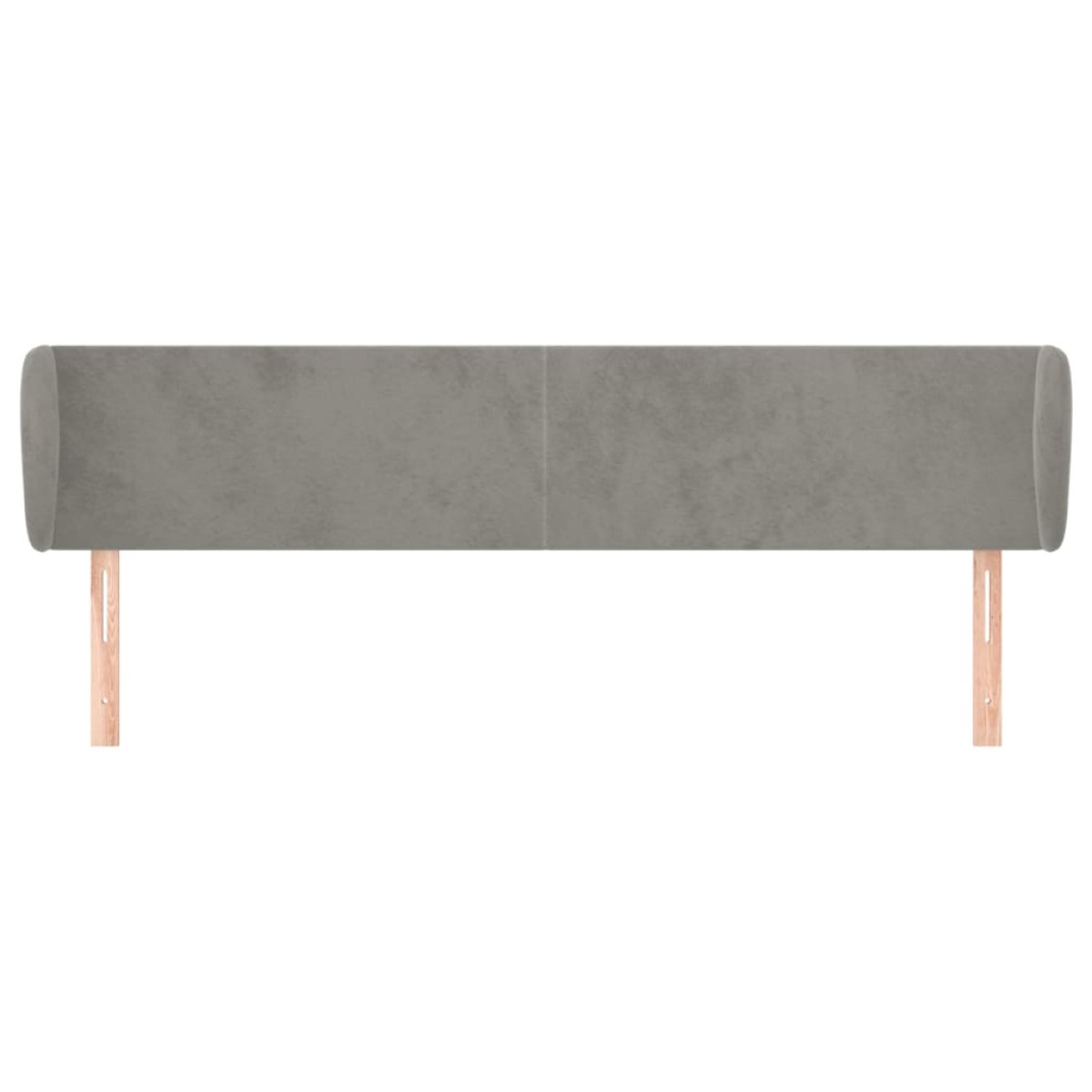 vidaXL Κεφαλάρι με Πτερύγια Ανοιχτό Γκρι 163x23x78/88 εκ. Βελούδινο