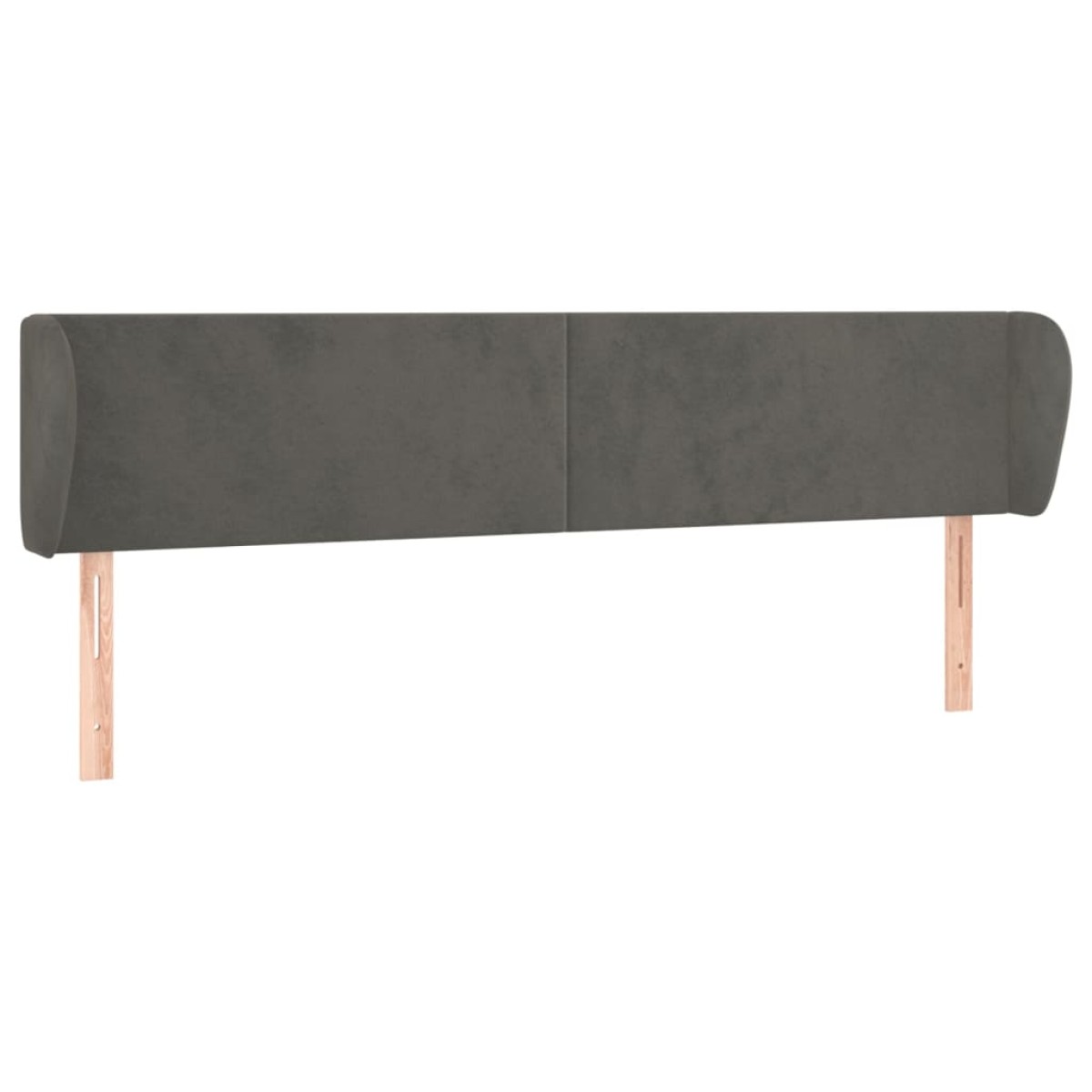 vidaXL Κεφαλάρι με Πτερύγια Σκούρο Γκρι 163x23x78/88 εκ. Βελούδινο