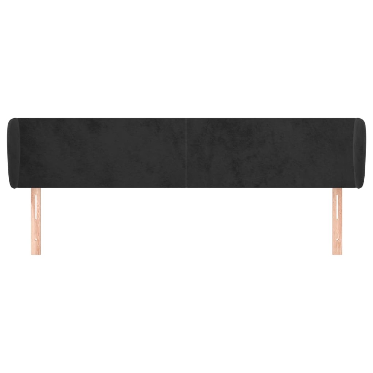 vidaXL Κεφαλάρι με Πτερύγια Μαύρο 163x23x78/88 εκ. Βελούδινο