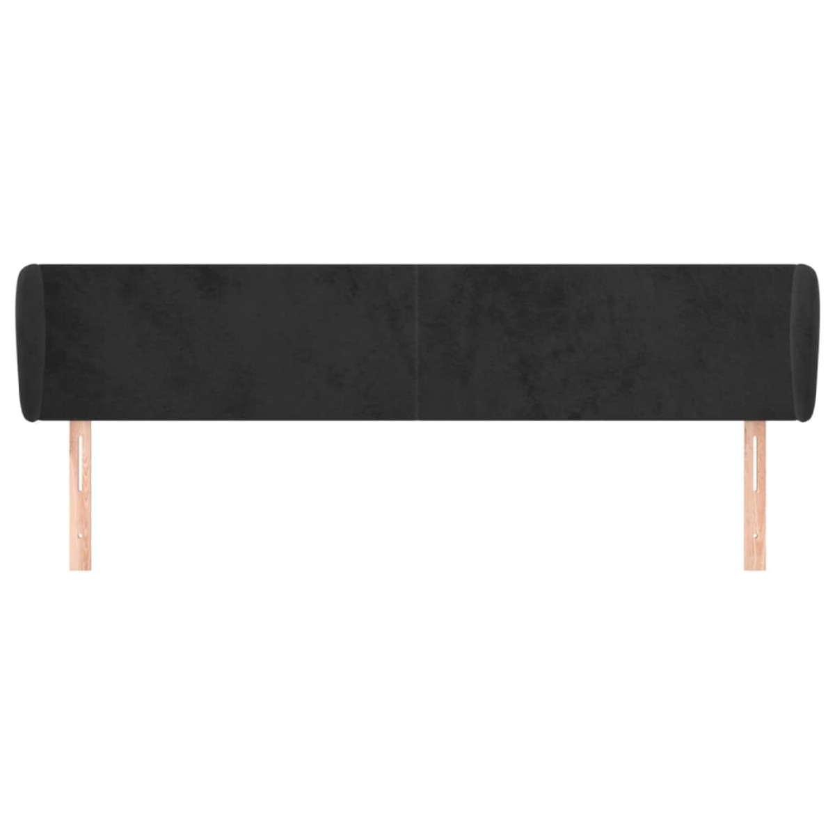vidaXL Κεφαλάρι με Πτερύγια Μαύρο 183x23x78/88 εκ. Βελούδινο