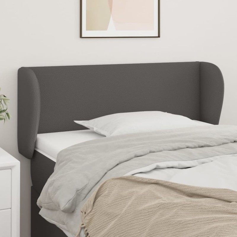 vidaXL Κεφαλάρι με Πτερύγια Γκρι 83x23x78/88 εκ. Συνθετικό Δέρμα