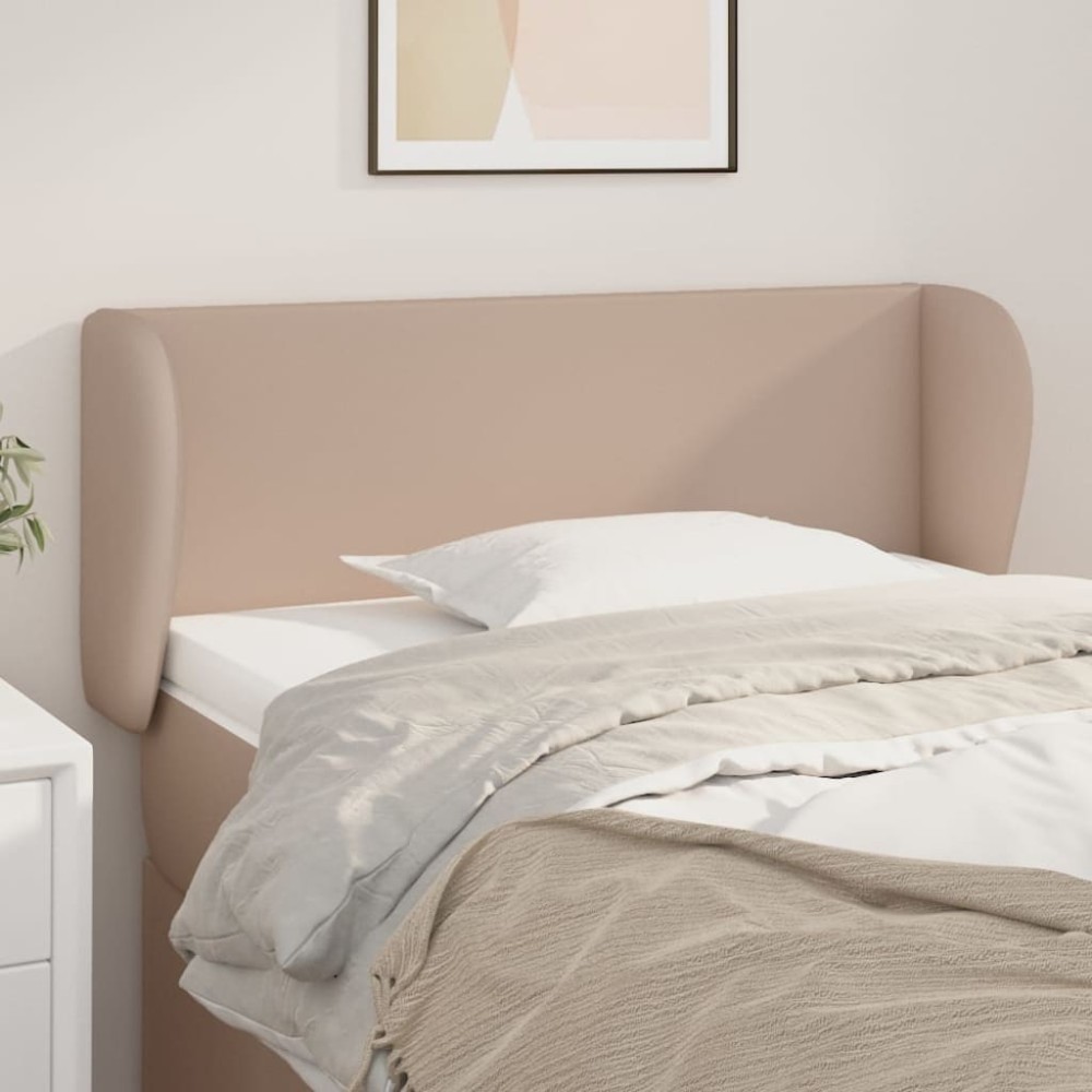 vidaXL Κεφαλάρι με Πτερύγια Καπουτσίνο 83x23x78/88 εκ. Συνθετικό Δέρμα