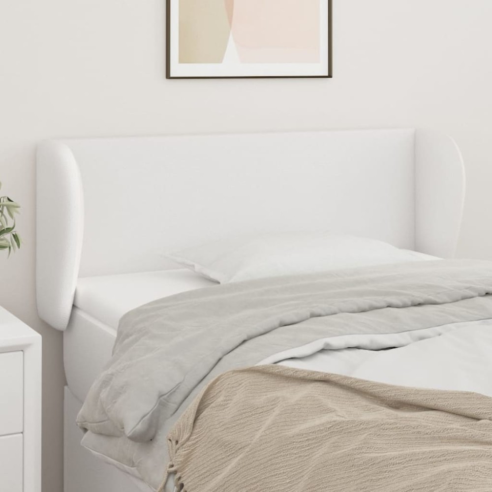 vidaXL Κεφαλάρι με Πτερύγια Λευκό 93x23x78/88 εκ. Συνθετικό Δέρμα