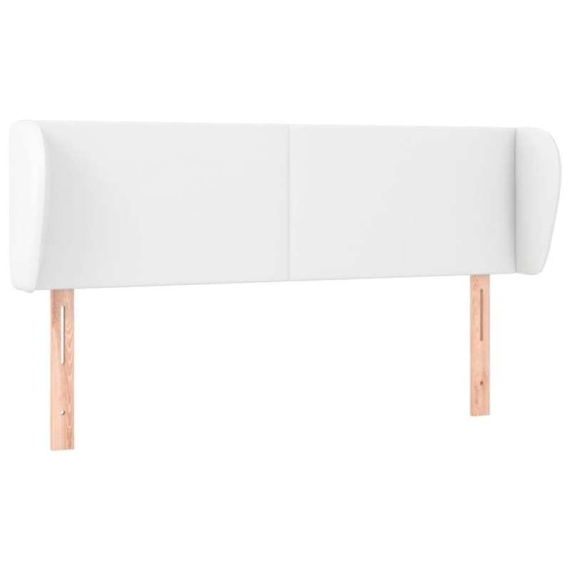 vidaXL Κεφαλάρι με Πτερύγια Λευκό 147 x 23 x 78/88 εκ. Συνθετικό Δέρμα