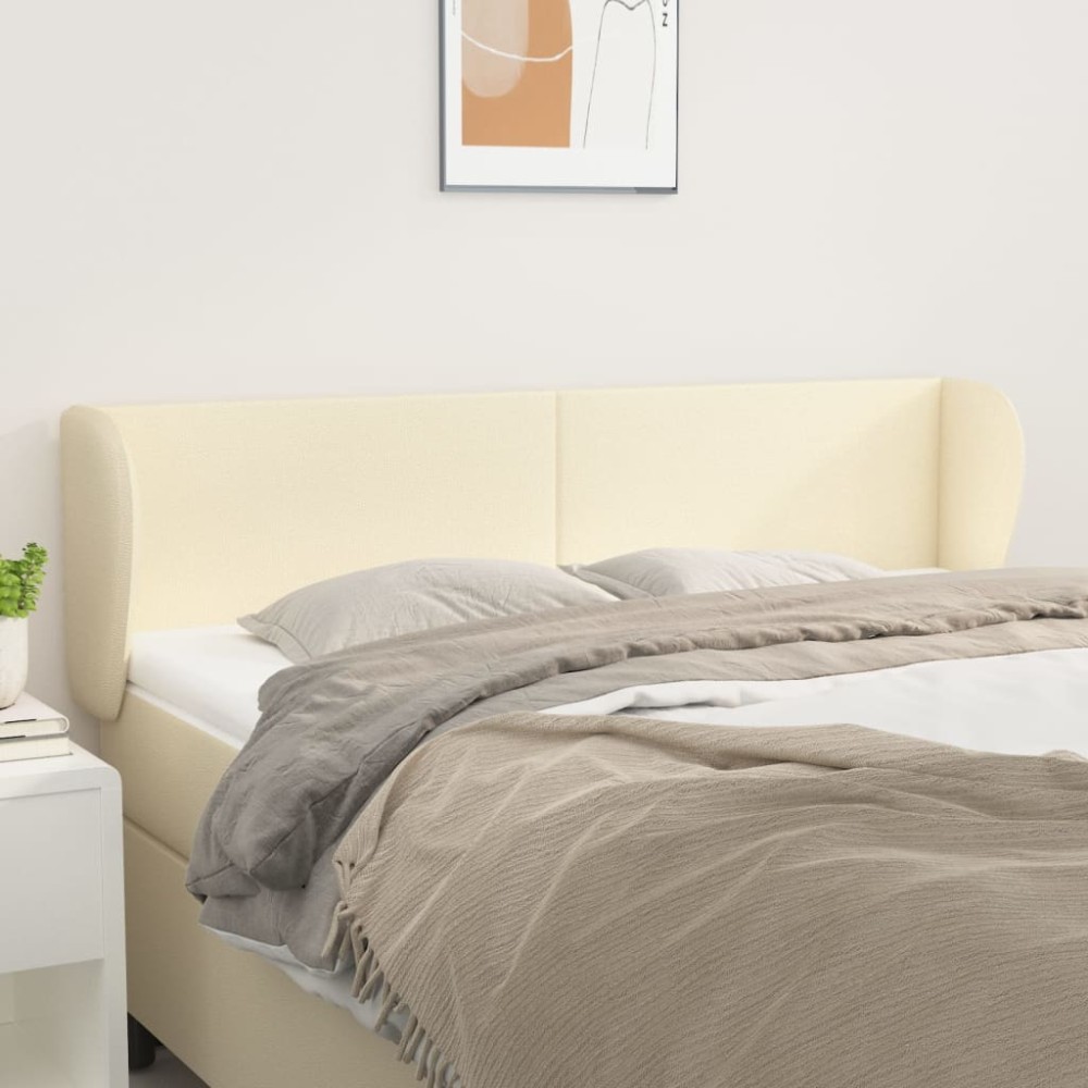 vidaXL Κεφαλάρι με Πτερύγια Κρεμ 147x23x78/88 εκ. Συνθετικό Δέρμα