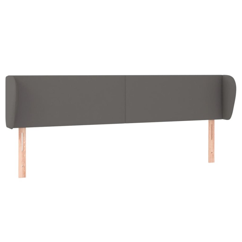 vidaXL Κεφαλάρι με Πτερύγια Γκρι 163x23x78/88 εκ. Συνθετικό Δέρμα