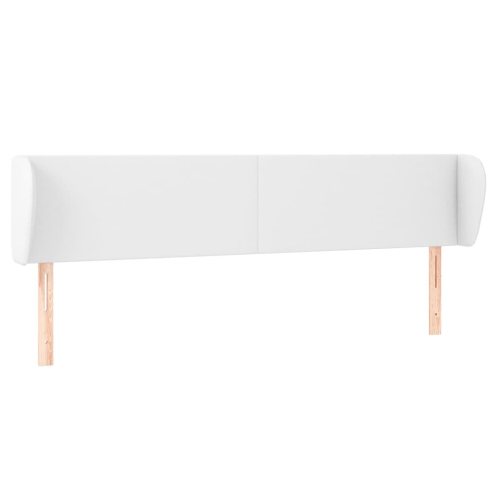vidaXL Κεφαλάρι με Πτερύγια Λευκό 183x23x78/88 εκ. Συνθετικό Δέρμα