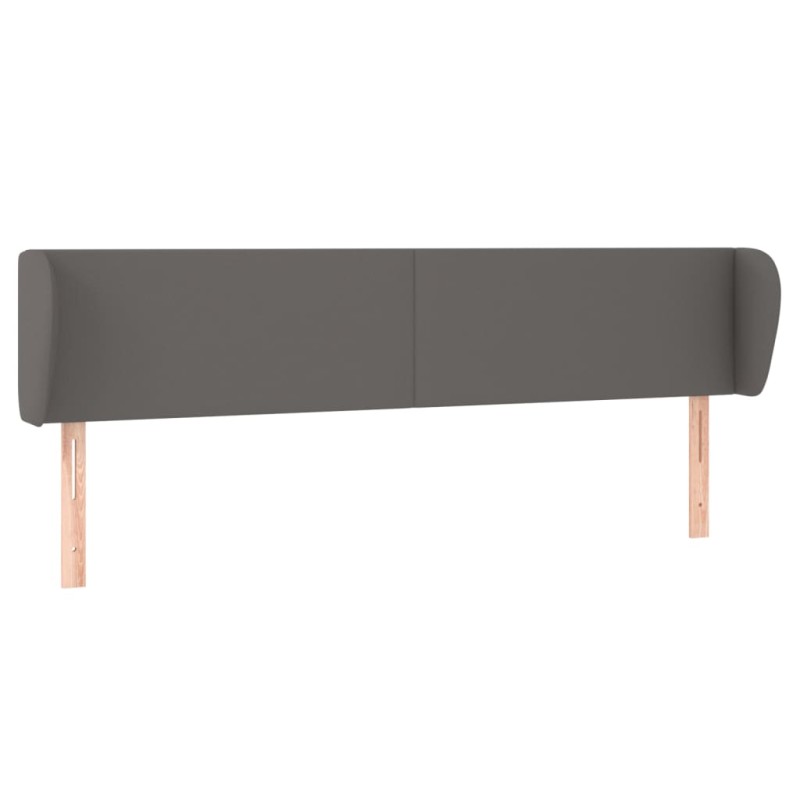 vidaXL Κεφαλάρι με Πτερύγια Γκρι 183x23x78/88 εκ. Συνθετικό Δέρμα