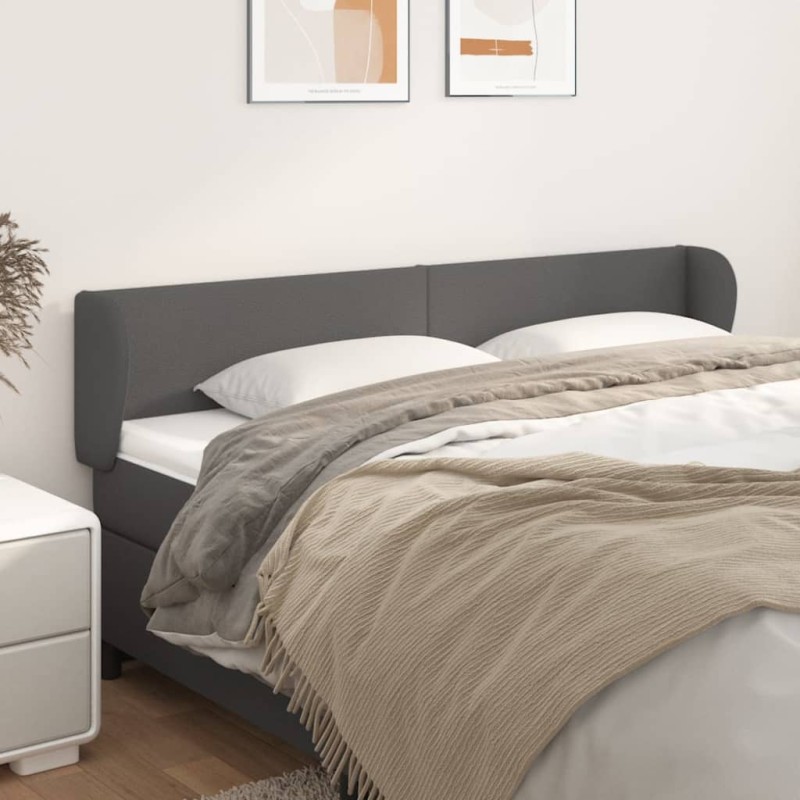vidaXL Κεφαλάρι με Πτερύγια Γκρι 183x23x78/88 εκ. Συνθετικό Δέρμα