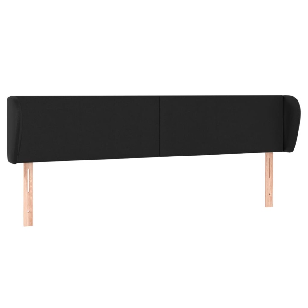 vidaXL Κεφαλάρι με Πτερύγια Μαύρο 203 x 23 x 78/88 εκ. Συνθετικό Δέρμα