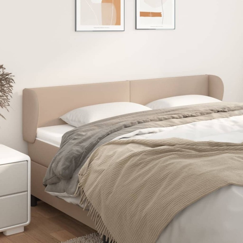 vidaXL Κεφαλάρι με Πτερύγια Καπουτσίνο 203x23x78/88εκ. Συνθετικό Δέρμα
