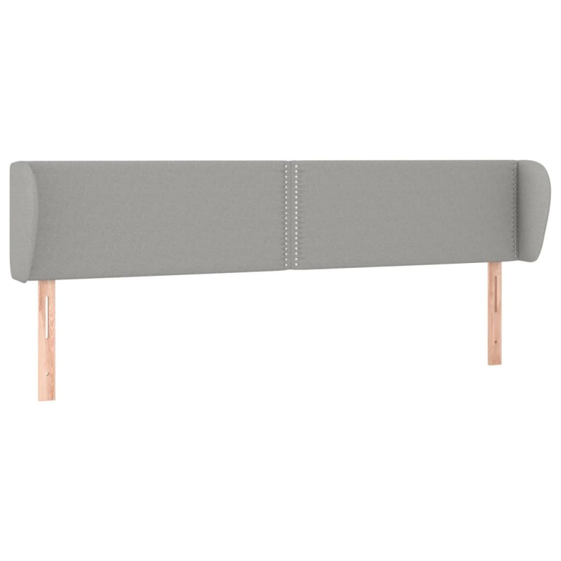 vidaXL Κεφαλάρι με Πτερύγια Ανοιχτό Γκρι 203x23x78/88 εκ. Υφασμάτινο