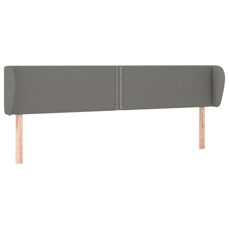 vidaXL Κεφαλάρι με Πτερύγια Σκούρο Γκρι 203 x 23 x 78/88εκ. Υφασμάτινο