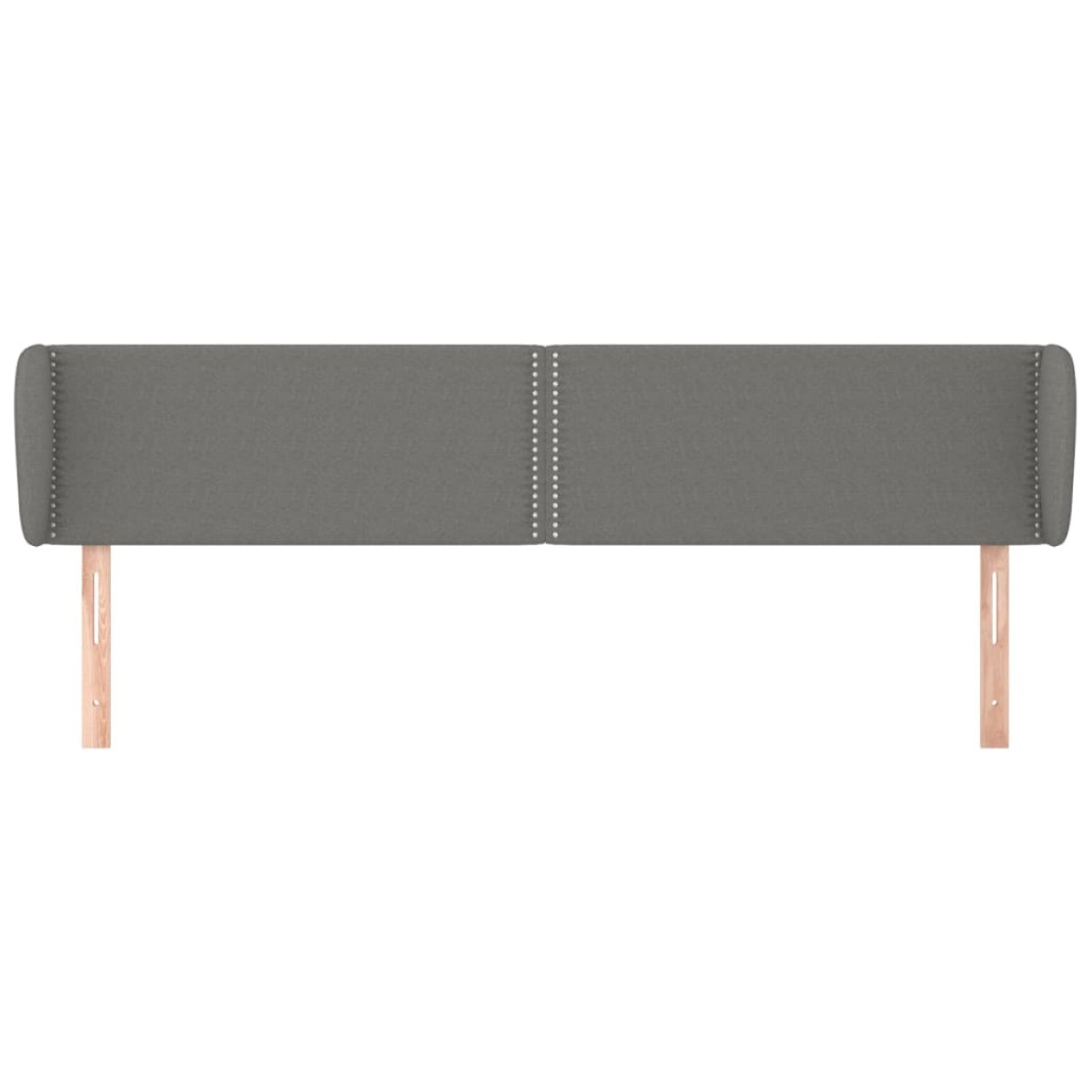 vidaXL Κεφαλάρι με Πτερύγια Σκούρο Γκρι 203 x 23 x 78/88εκ. Υφασμάτινο