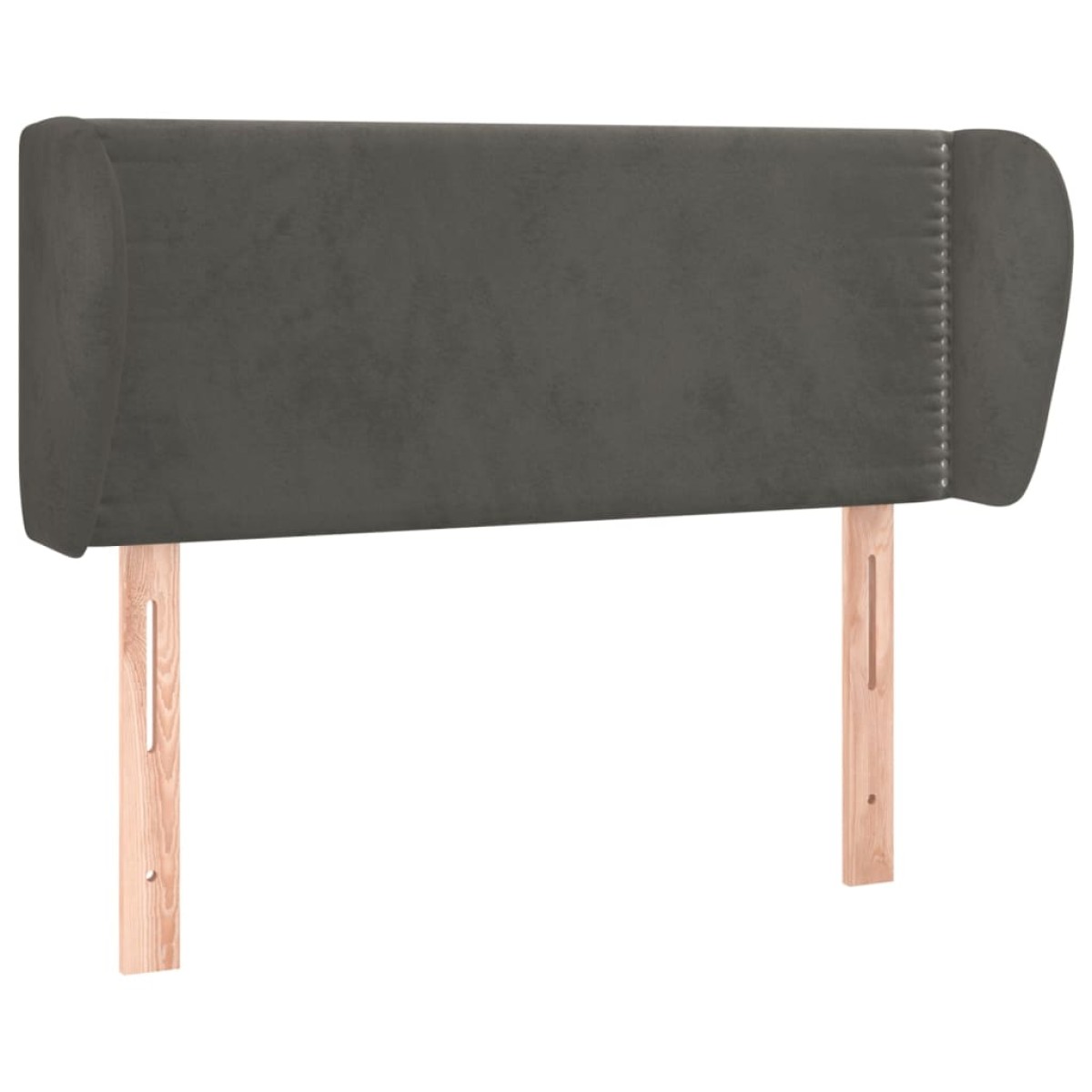 vidaXL Κεφαλάρι με Πτερύγια Σκούρο Γκρι 93x23x78/88 εκ. Βελούδινο