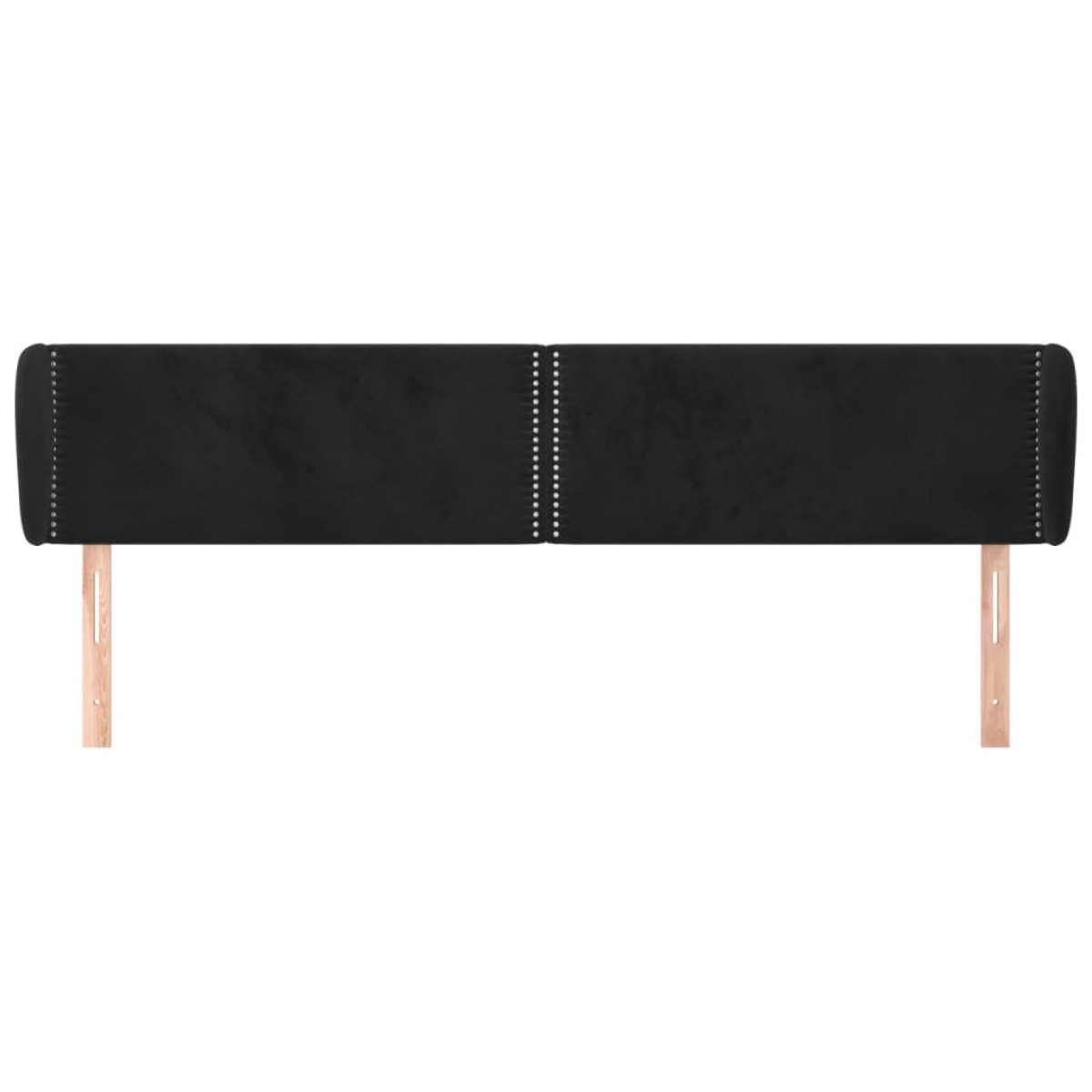 vidaXL Κεφαλάρι με Πτερύγια Μαύρο 183x23x78/88 εκ. Βελούδινο